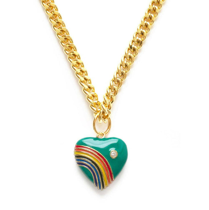 80's Rainbow Heart Necklace | Artisans.