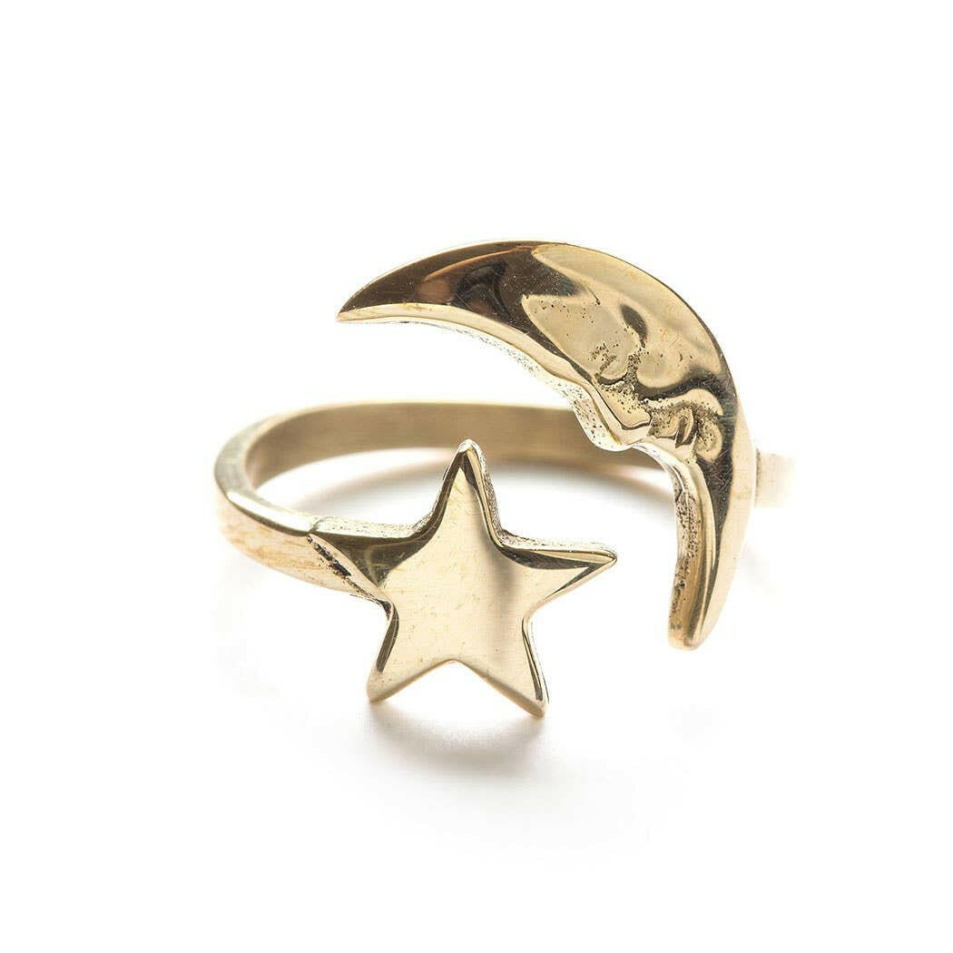 Crescent Moon & Star Ring | Artisans.