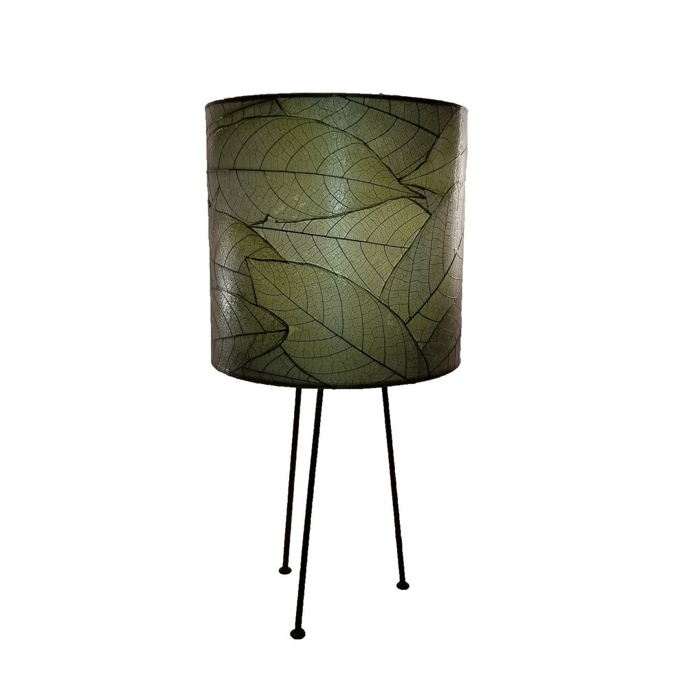 Metal Tripod Drum Table Lamp Green | Artisans.
