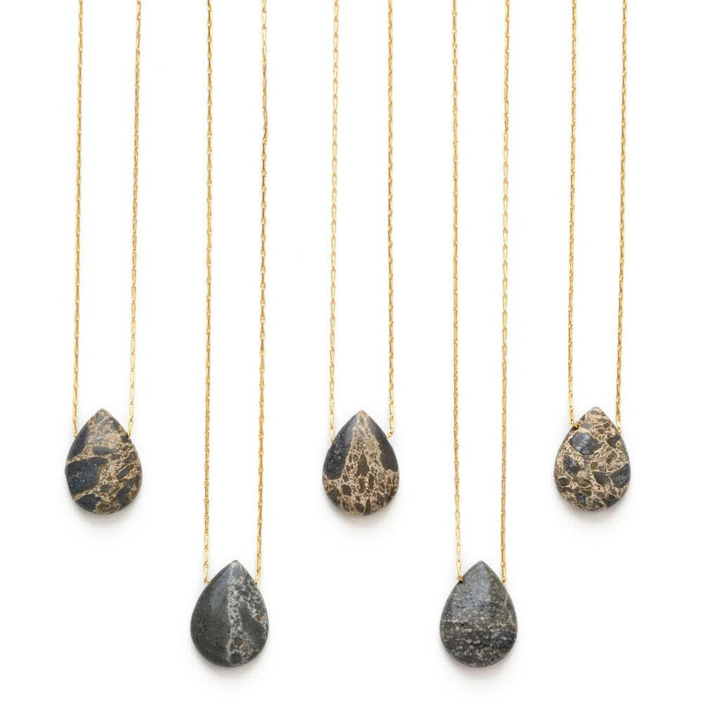 Spider Web Jasper Briolette Necklace | Artisans.