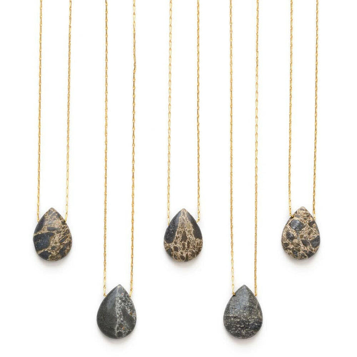 Spider Web Jasper Briolette Necklace | Artisans.