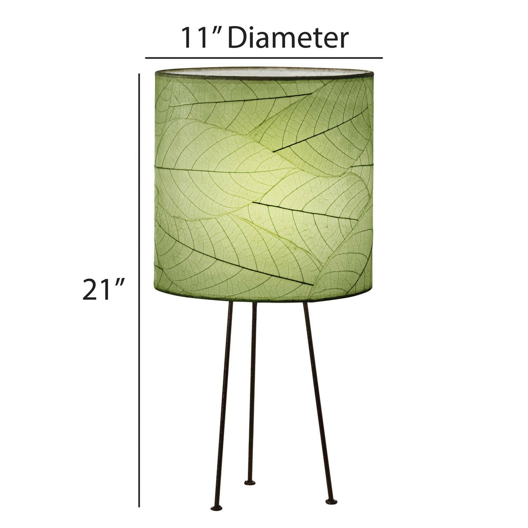 Metal Tripod Drum Table Lamp Green | Artisans.