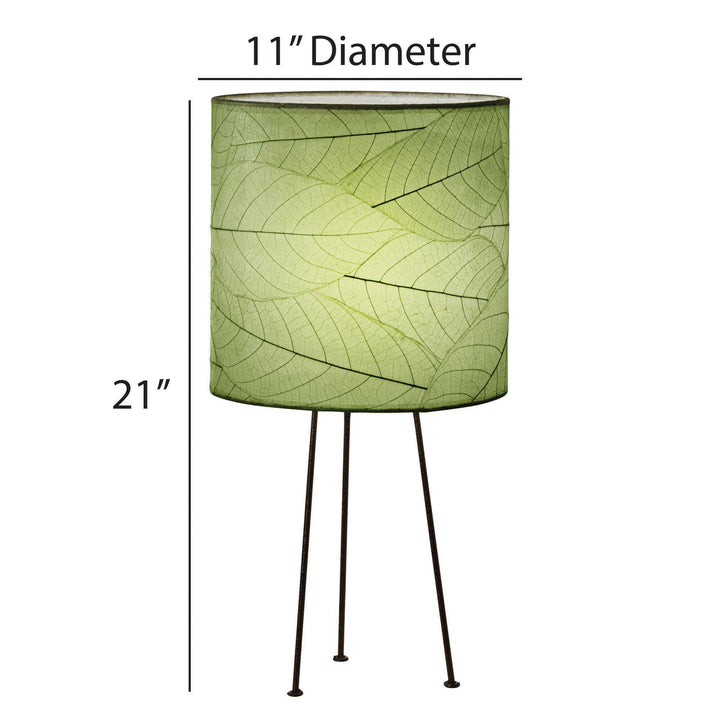 Metal Tripod Drum Table Lamp Green | Artisans.