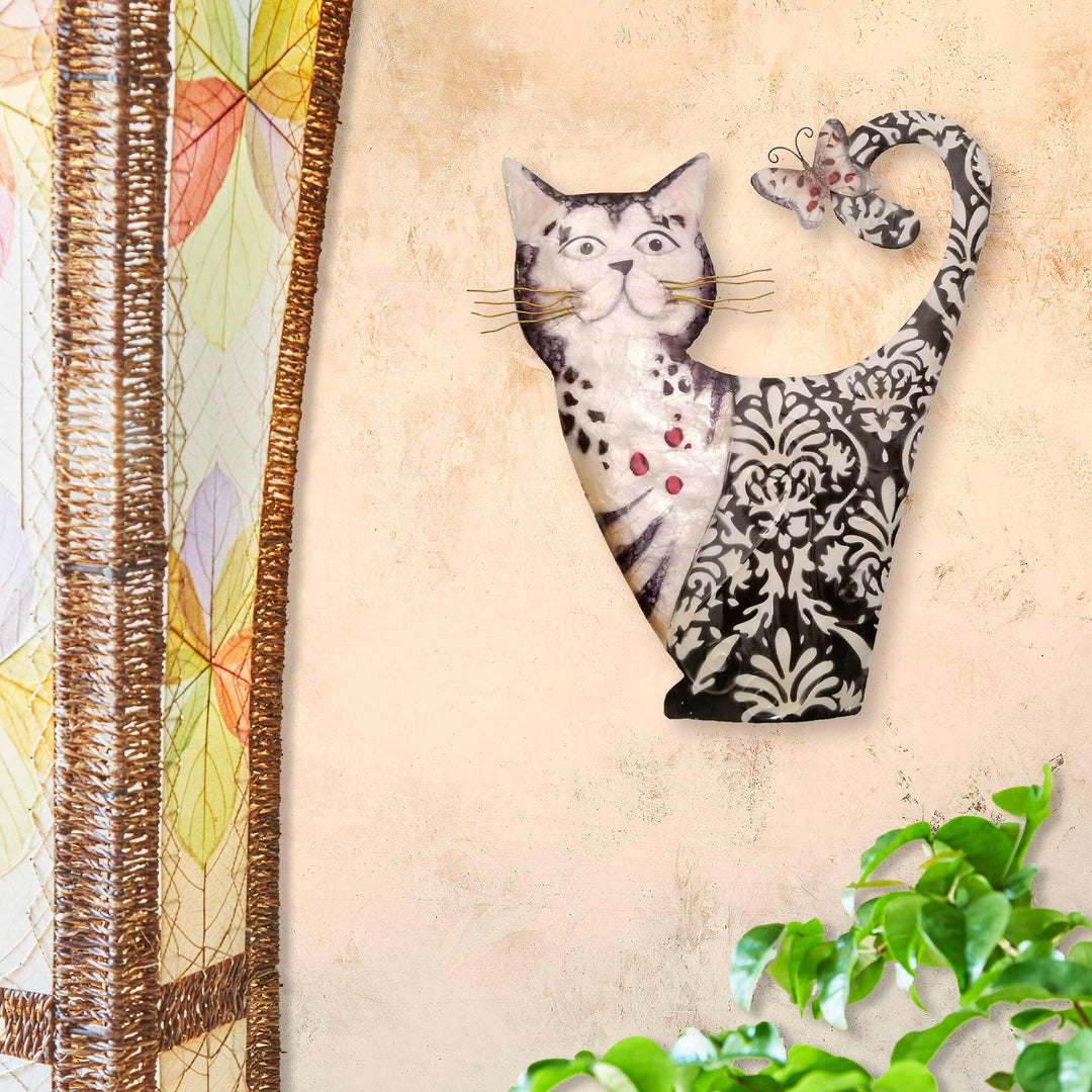 Cat Wall Decor White And Black | Artisans.