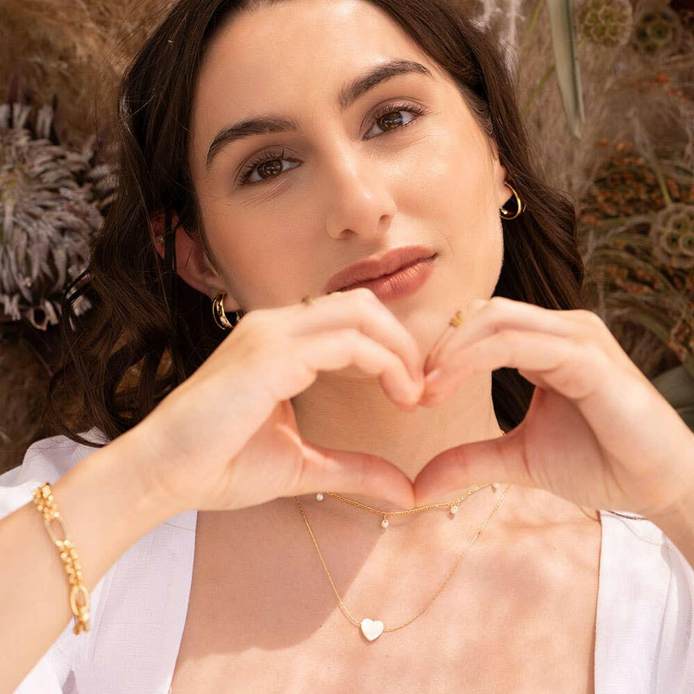 Mother of Pearl Heart Necklace | Artisans.