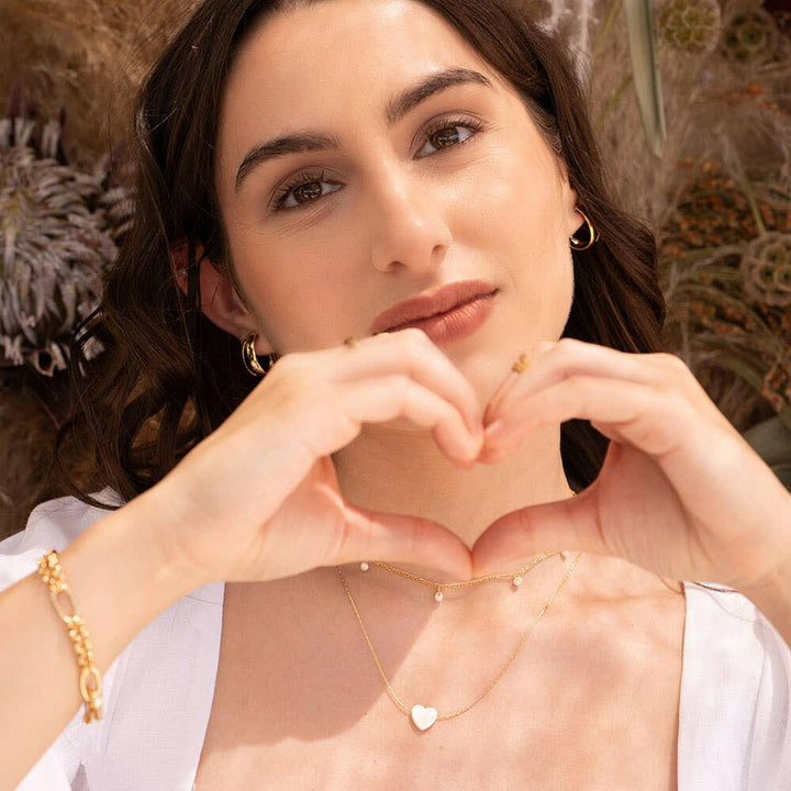 Mother of Pearl Heart Necklace | Artisans.
