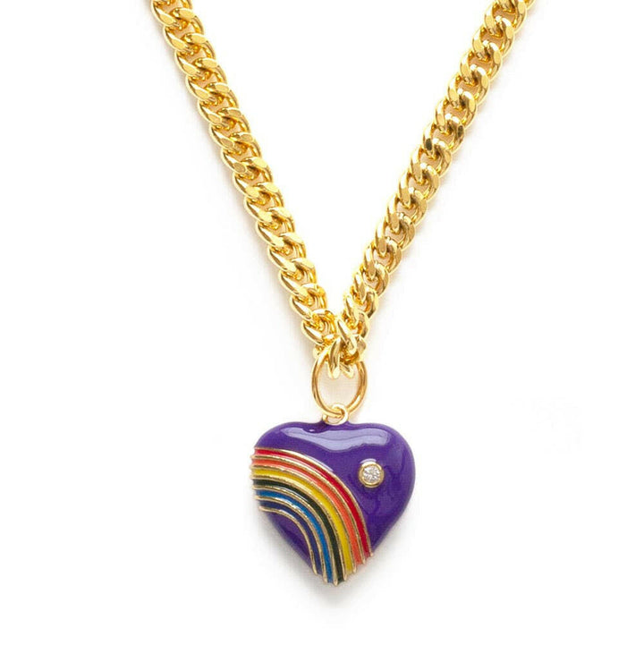 80's Rainbow Heart Necklace | Artisans.