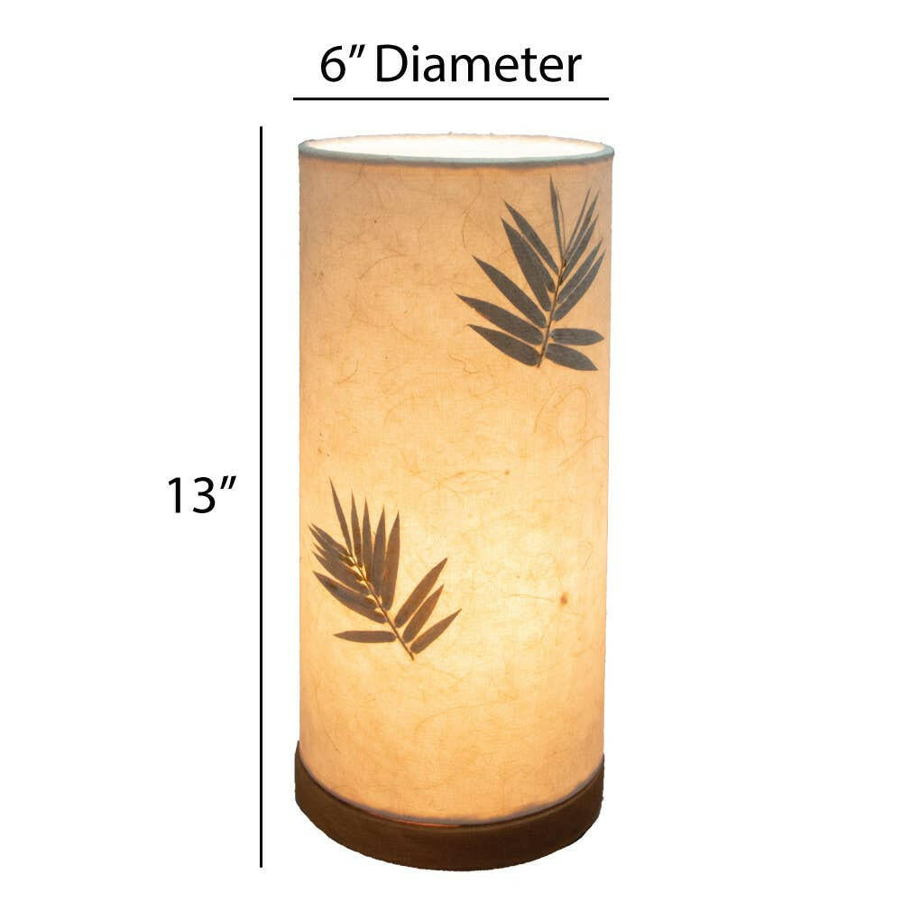 Paper Cylinder Table Lamp Natural, Handmade Paper Shade | Artisans.