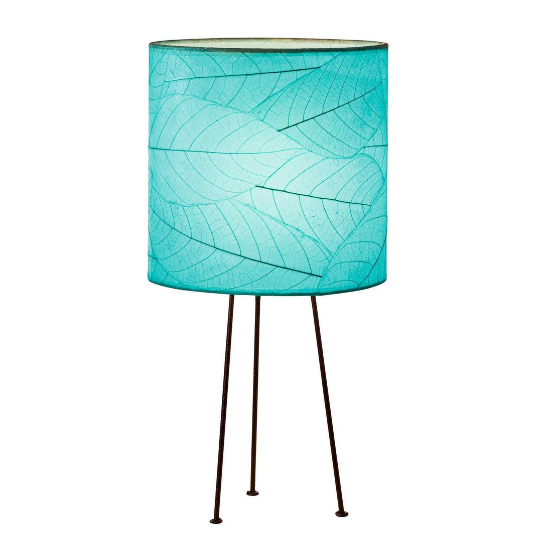 Metal Tripod Drum Table Lamp Sea Blue | Artisans.