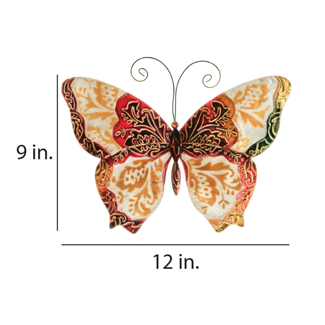 Butterfly Wall Decor Pearl And Red | Artisans.