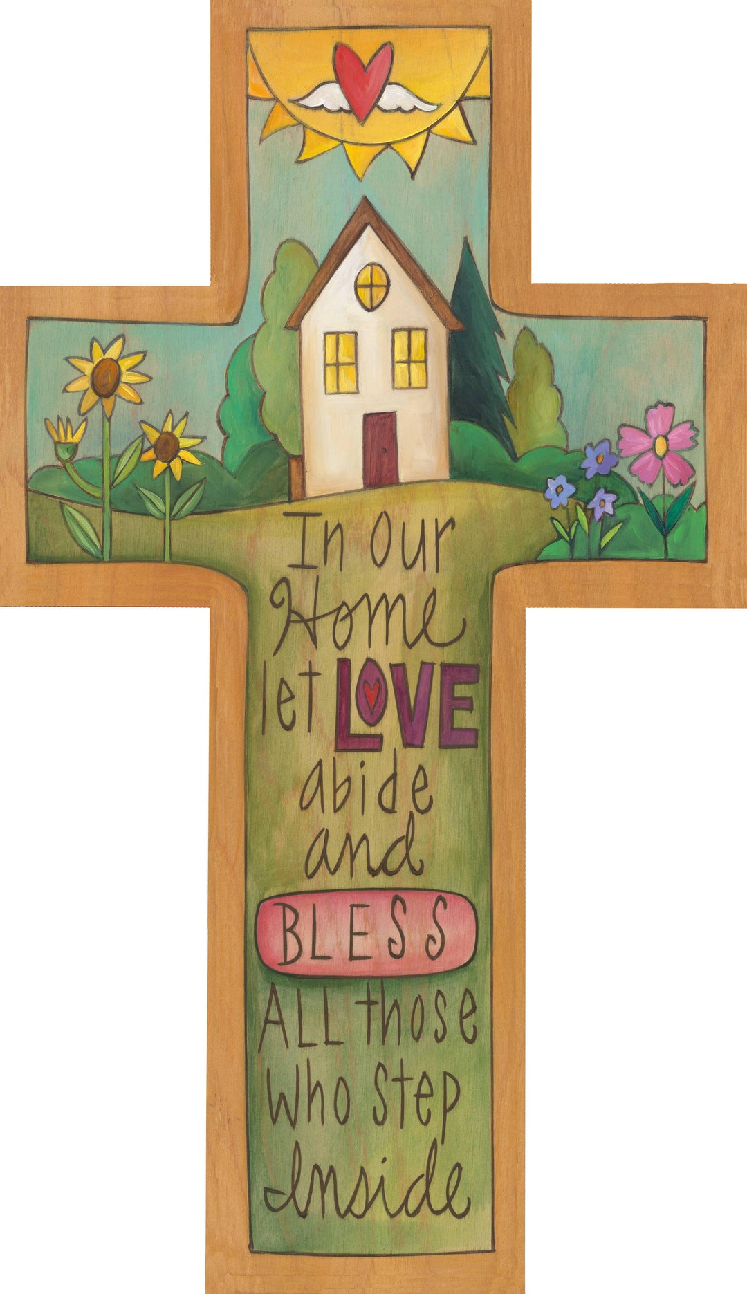 "All Are Welcome" Cross Plaque | Artisans.
