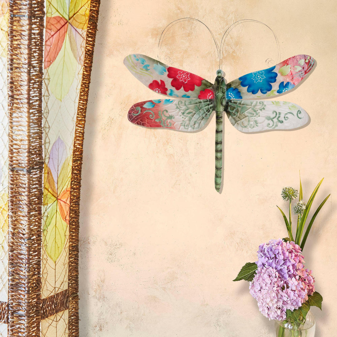 Dragonfly Wall Decor Spring Flowers | Artisans.