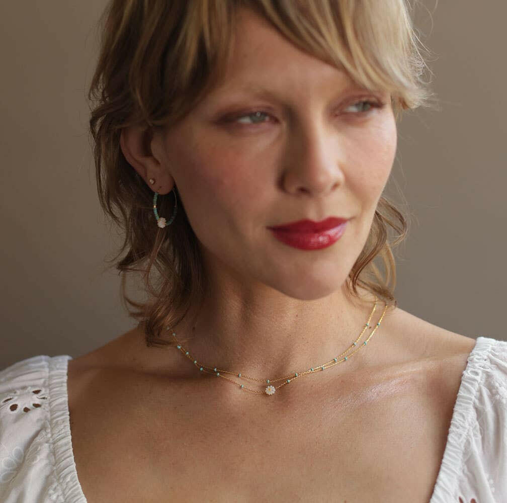 Daisy Enamel Chain Necklace | Artisans.
