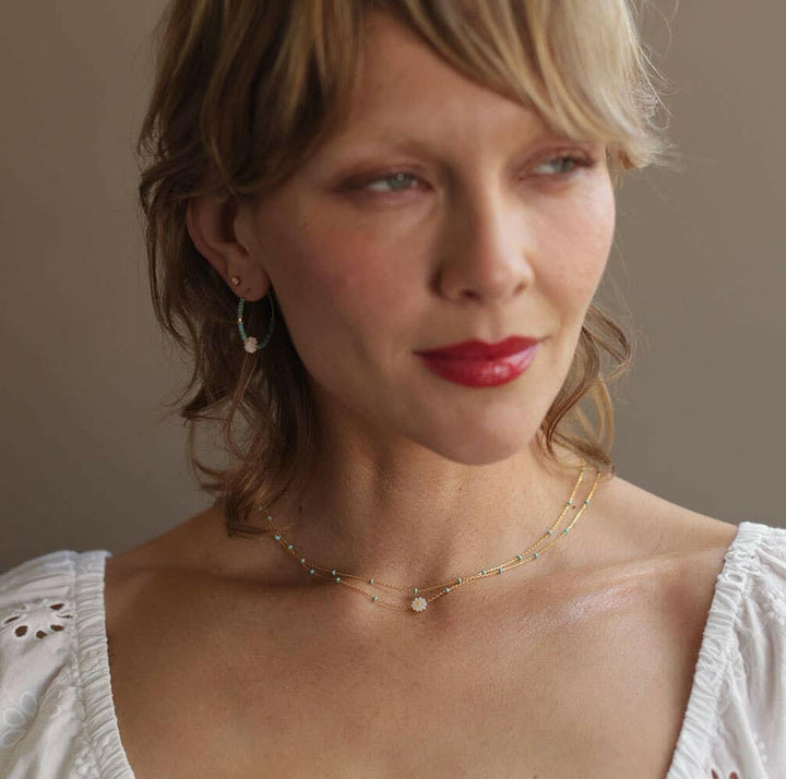 Daisy Enamel Chain Necklace | Artisans.