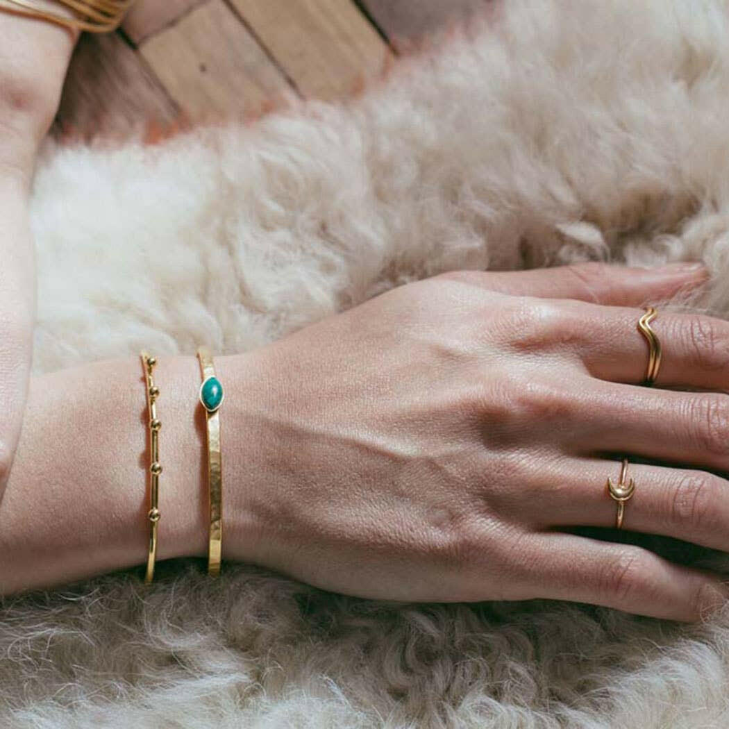 Navette Hammered Cuff | Artisans.