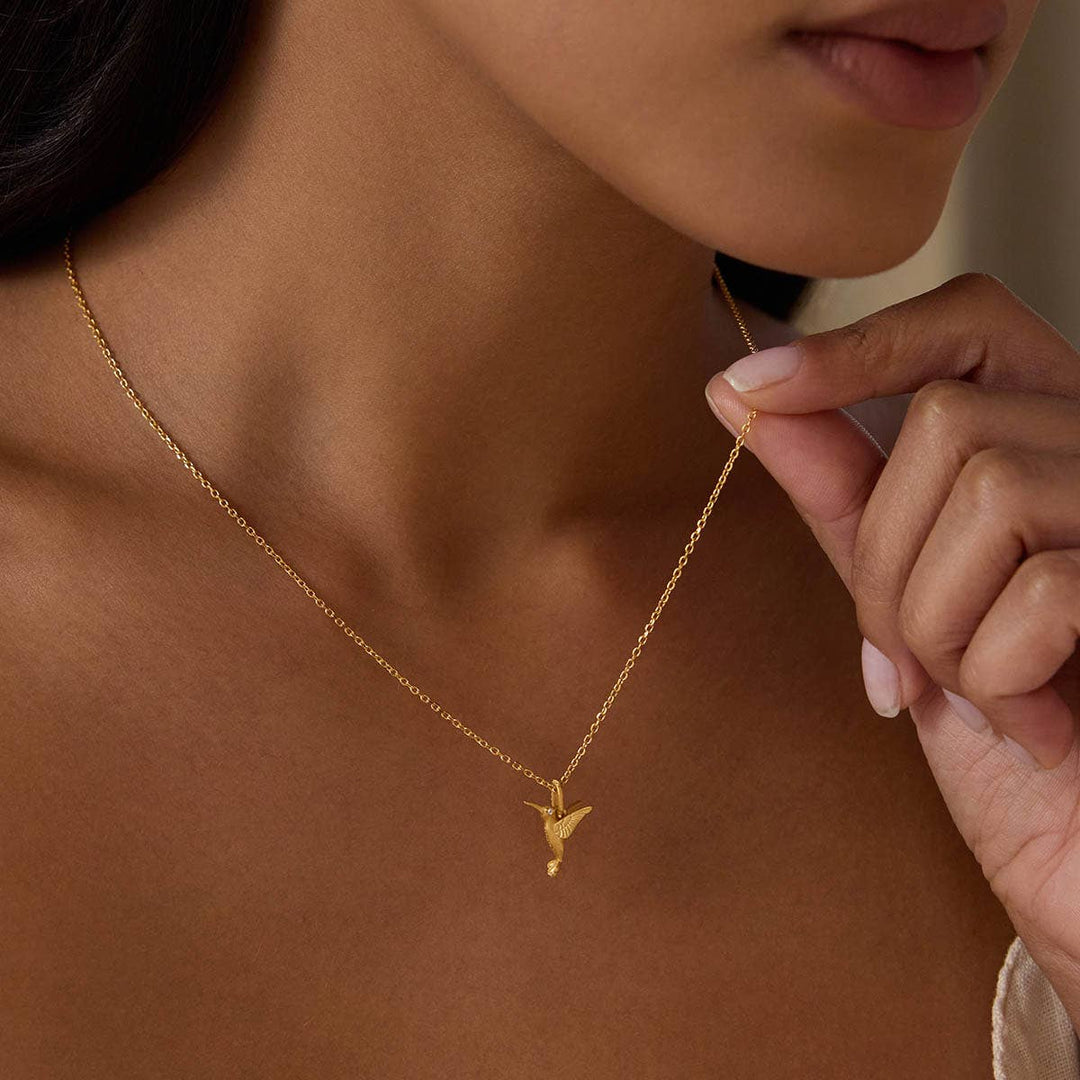 Loving Devotion Hummingbird Necklace 16"