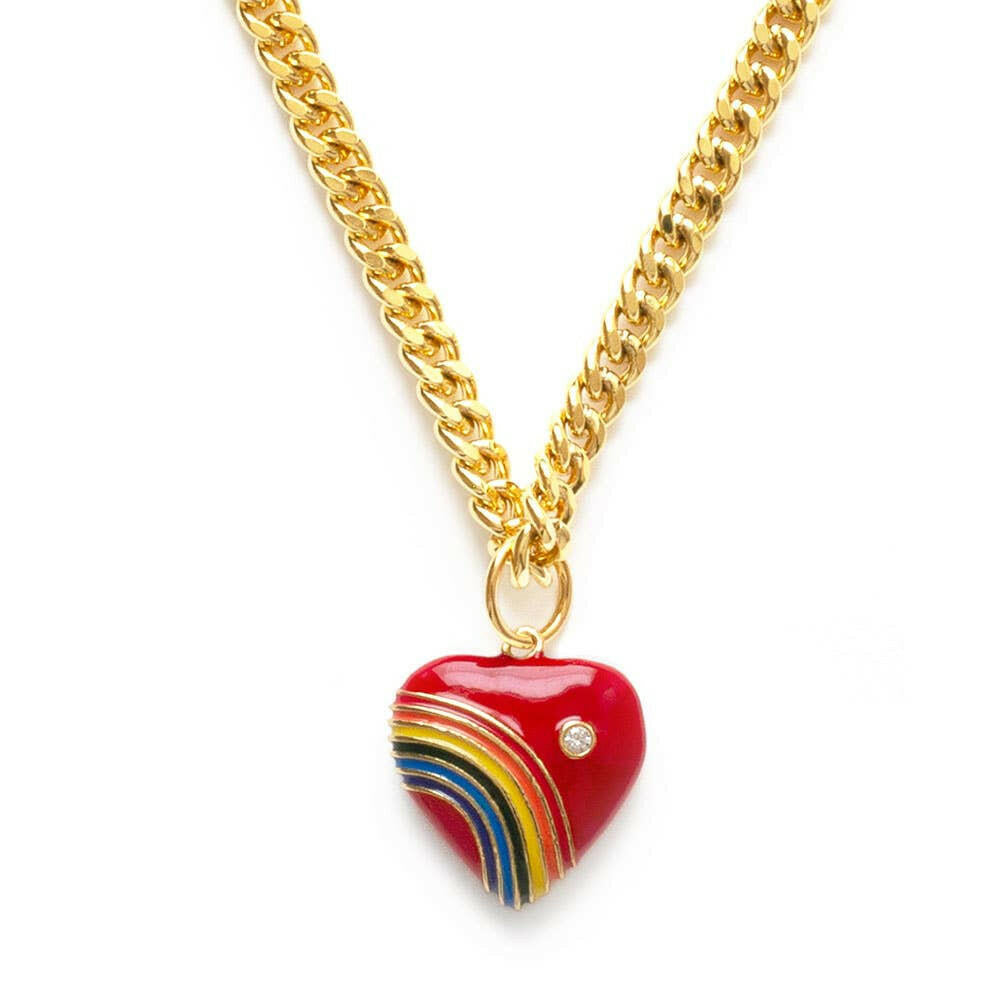 80's Rainbow Heart Necklace | Artisans.