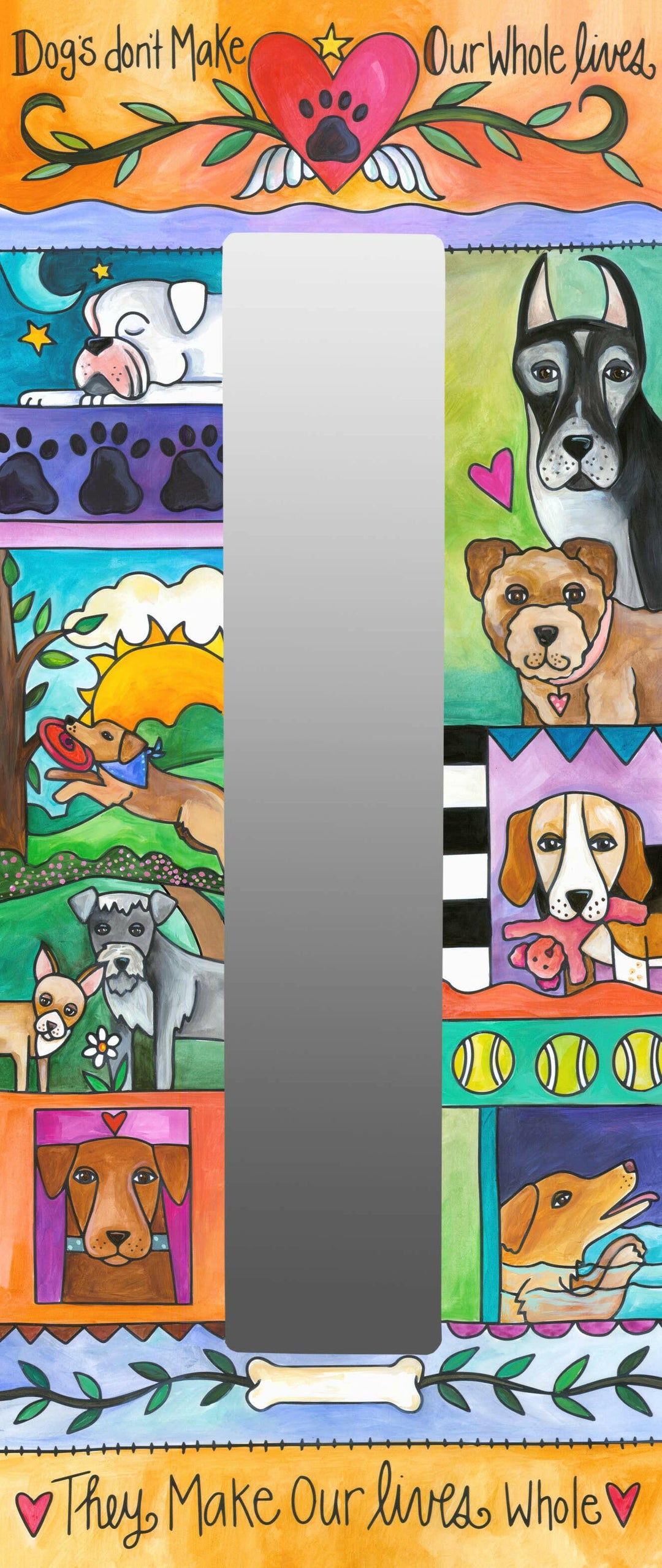 "A Dog’s World" Rectangle Mirror | Artisans.
