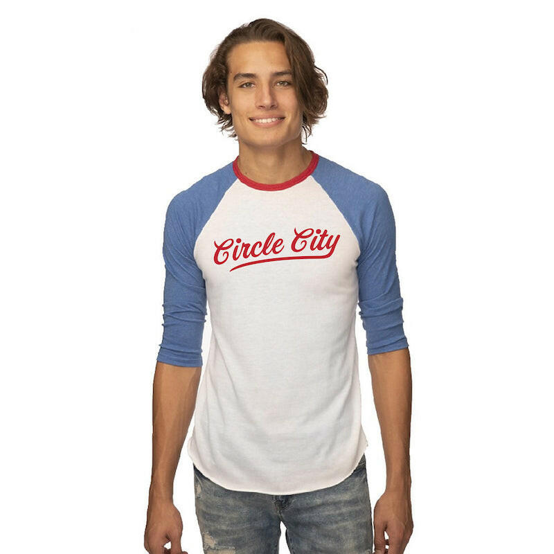 Circle City Unisex Tricolor Raglan Baseball T-shirt.