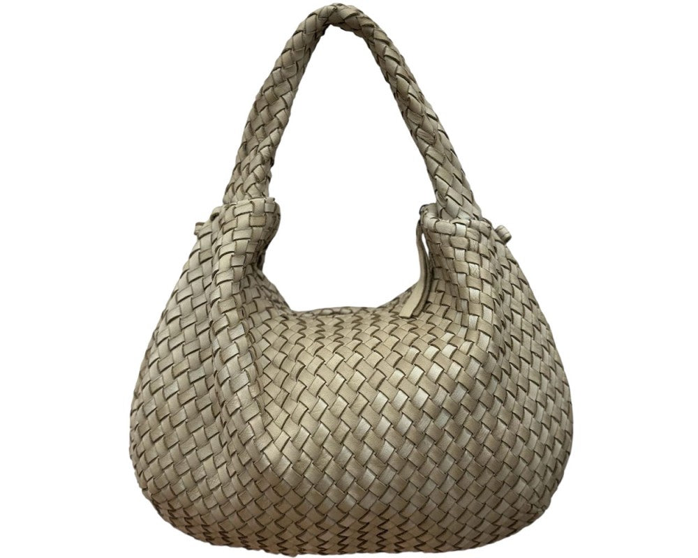 Italian Leather Romeo Woven Hobo Bag