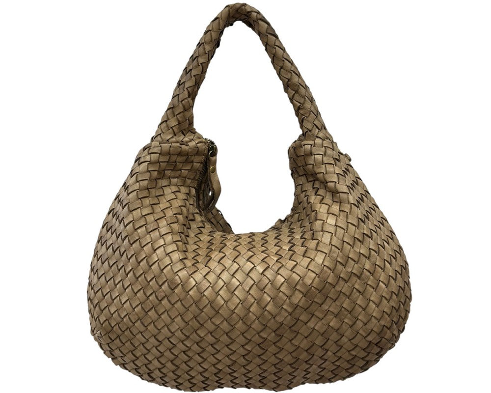 Italian Leather Romeo Woven Hobo Bag