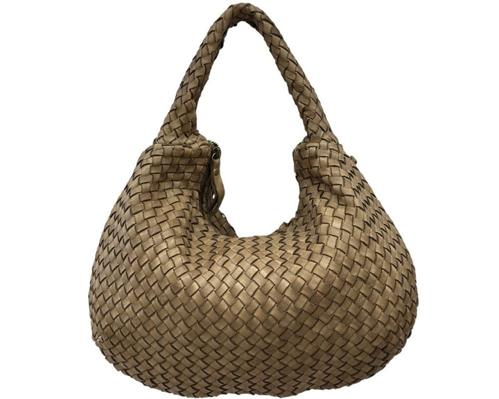 Italian Leather Romeo Woven Hobo Bag