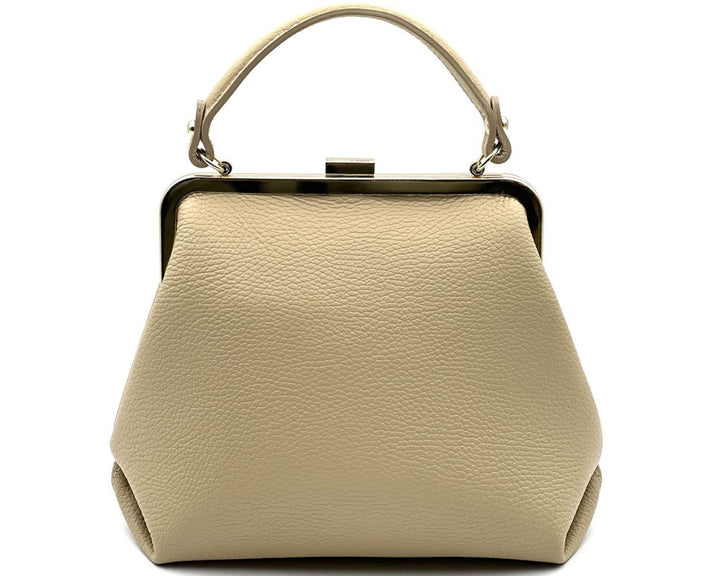 Abi Italian Leather Frame Handbag