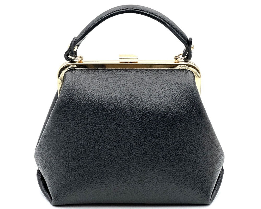 Abi Italian Leather Frame Handbag