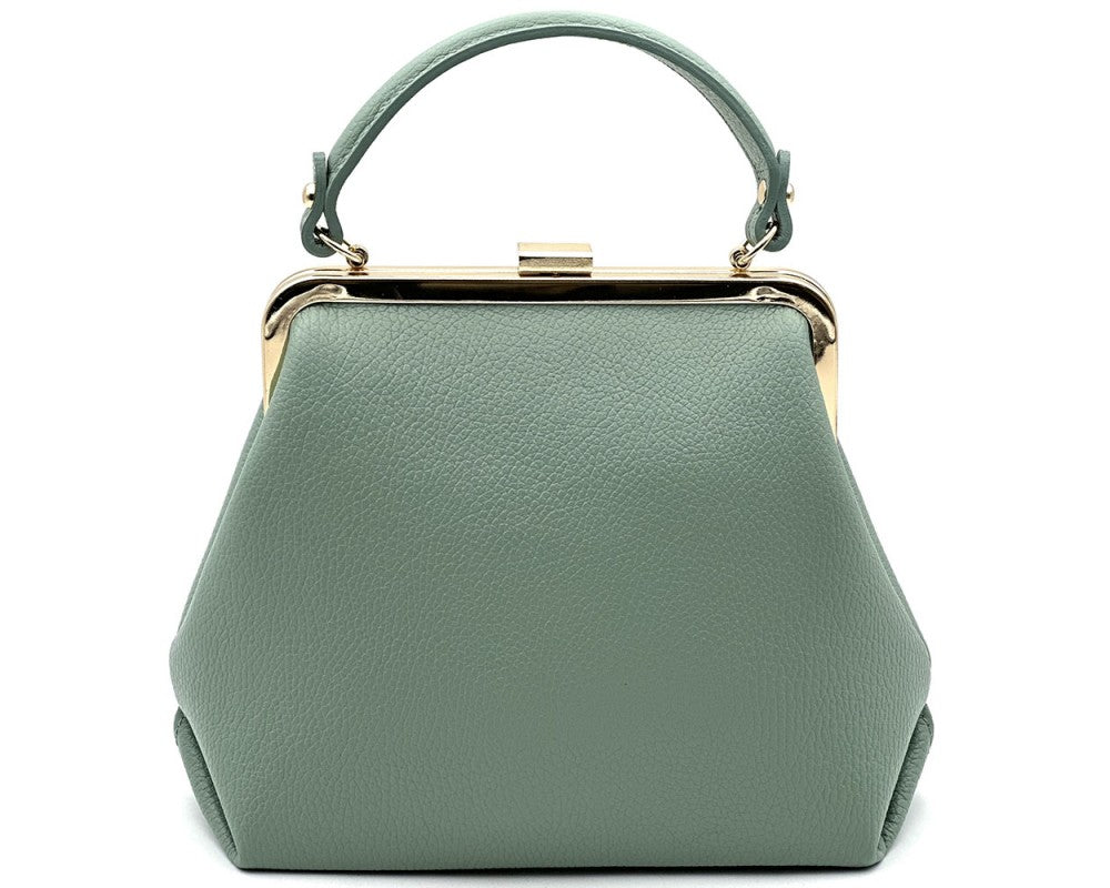 Abi Italian Leather Frame Handbag