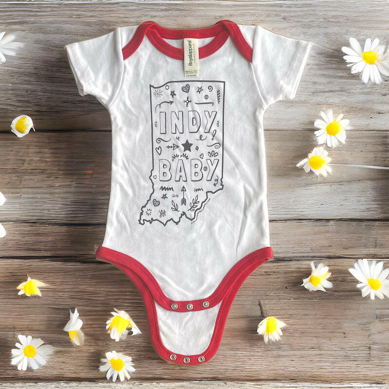 Indy Baby 100% Organic Cotton Infant Color-Ribbed Onesie.