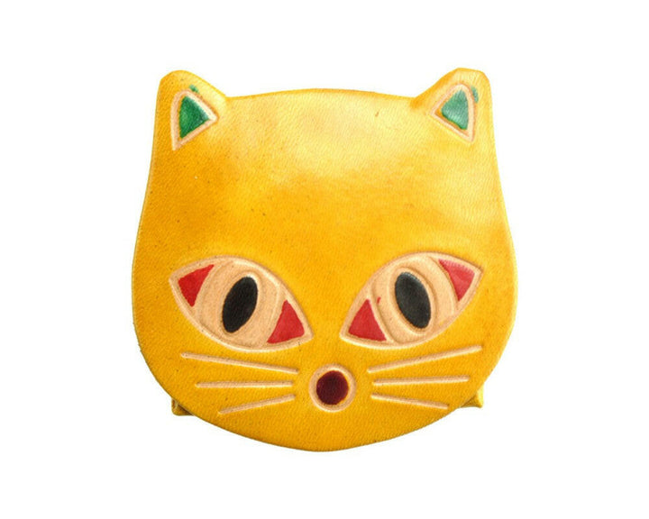 Sassy leather coin purse hiding your spare change like a secret agent with style and flair.