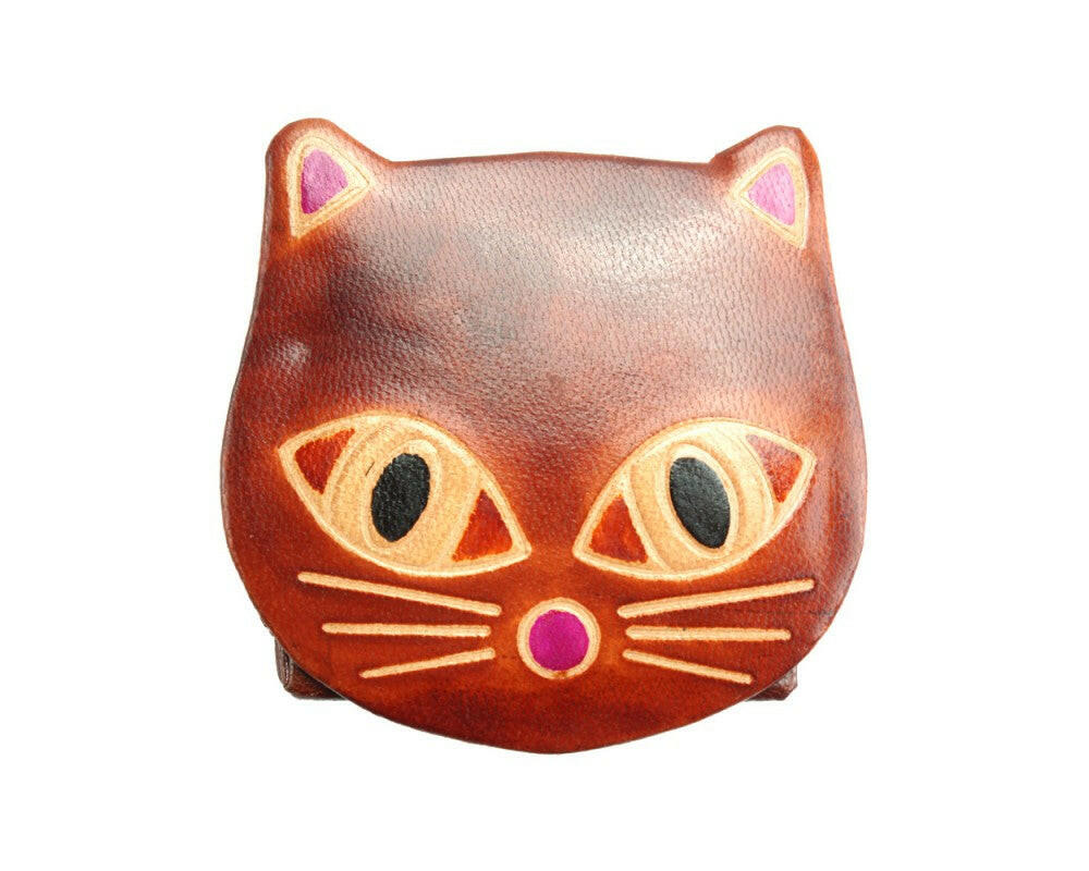 Sassy leather coin purse hiding your spare change like a secret agent with style and flair.