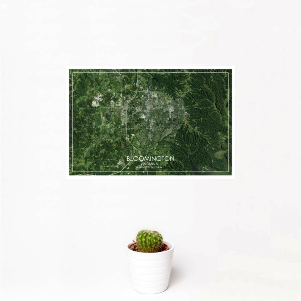 Bloomington IN Map Print Satellite | Artisans.