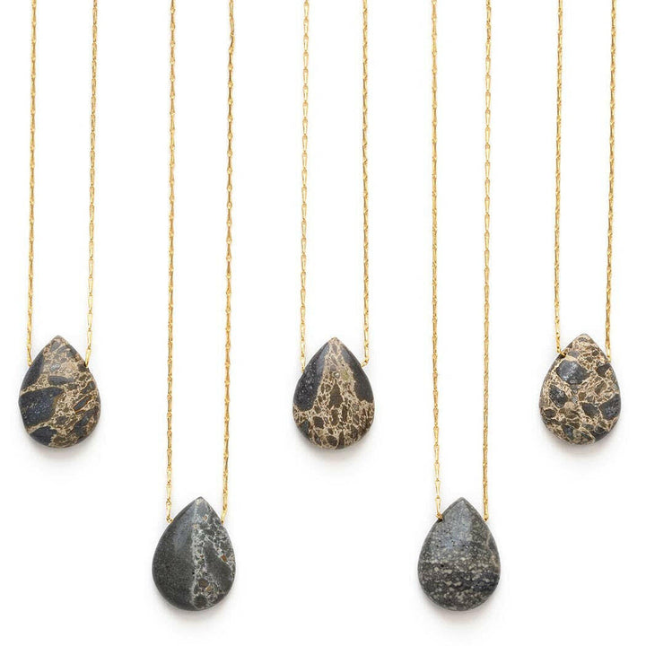 62SW | Spider Web Jasper Teardrop Pendant | Artisans.