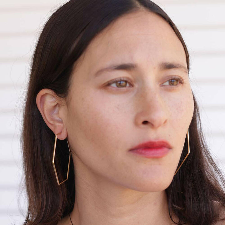 Jumbo Hexagon Hoop Earrings | Artisans.