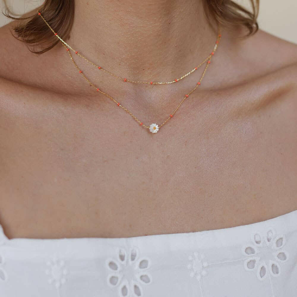 Daisy Enamel Chain Necklace | Artisans.