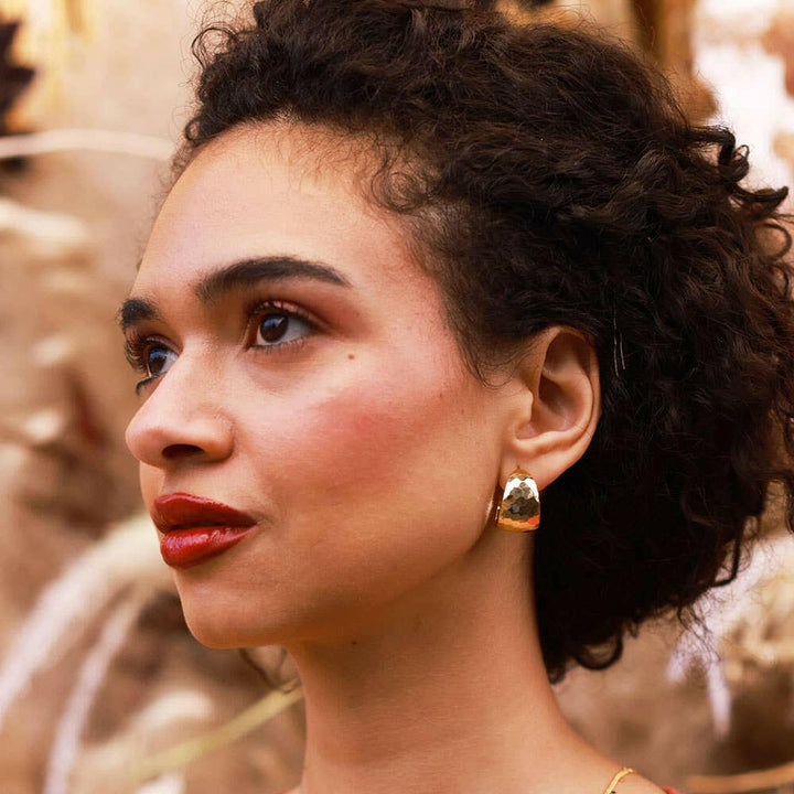 Hammered Vintage Style Hoops | Artisans.