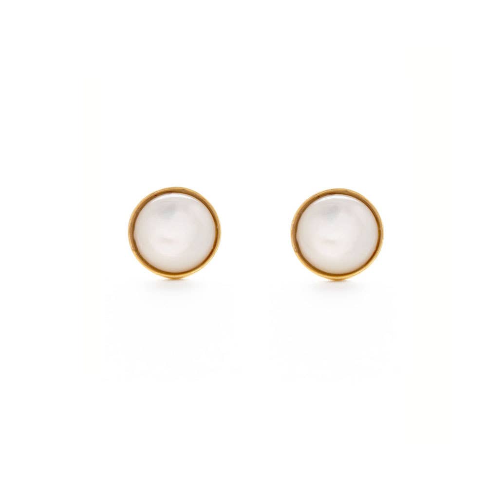 5mm Mother of Pearl Stud Earrings | Artisans.