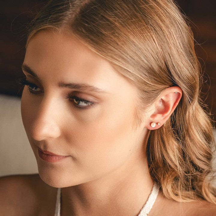 5mm Mother of Pearl Stud Earrings | Artisans.