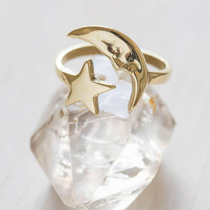 Crescent Moon & Star Ring | Artisans.