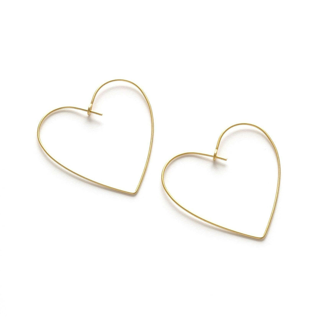 Heart Hoop Earrings: 24K Gold / 1.5" | Artisans.