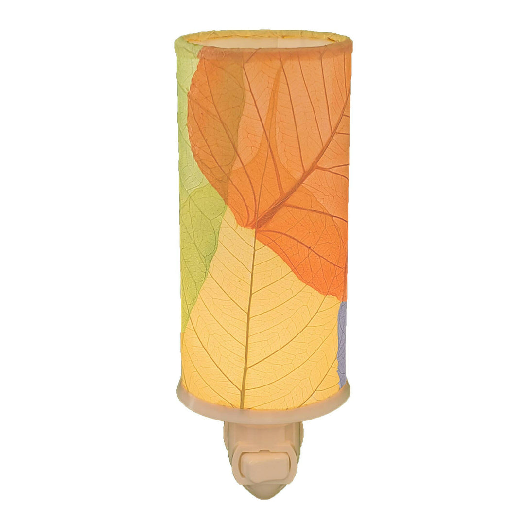 Cylinder Nightlight Multi Color, Shade Made of Cocoa Leaves | Artisans.