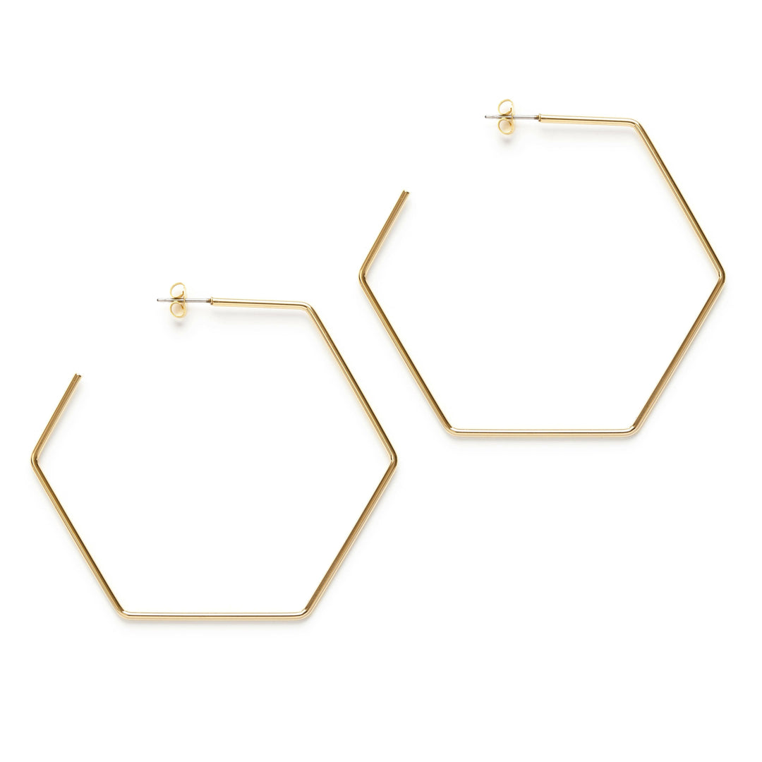 Jumbo Hexagon Hoop Earrings | Artisans.