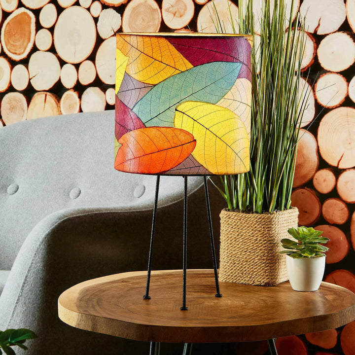 Metal Tripod Drum Table Lamp Multi | Artisans.