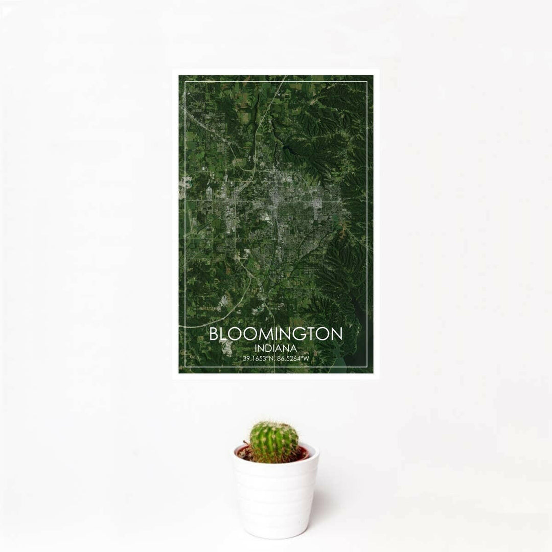 Bloomington IN Map Print Satellite | Artisans.