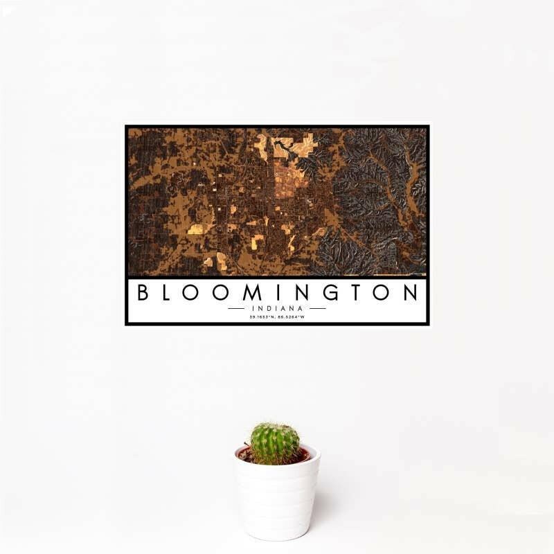 Bloomington IN Map Print Ember | Artisans.