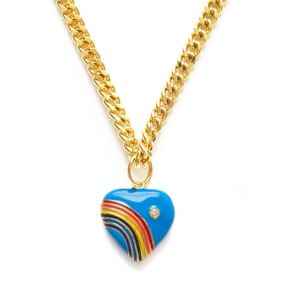 80's Rainbow Heart Necklace | Artisans.