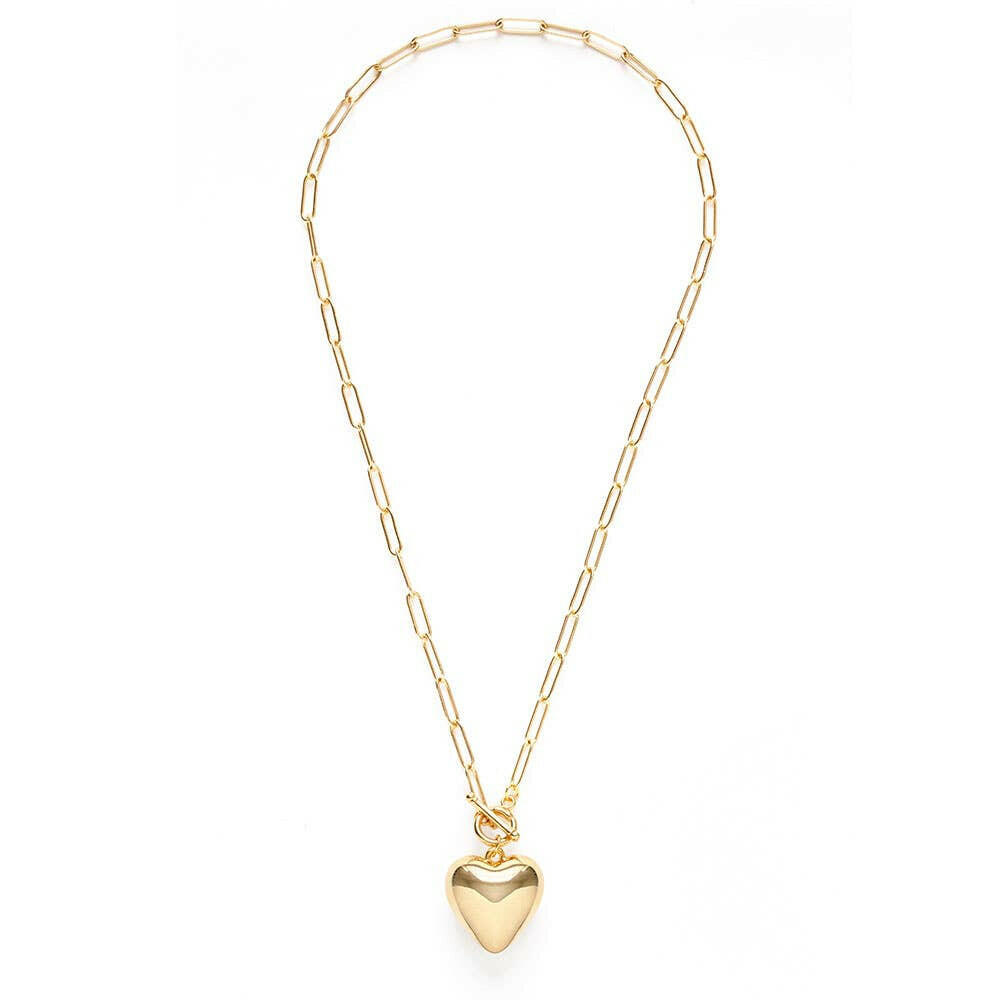 Puffed Heart on Toggle Chain Necklace | Artisans.