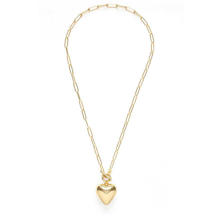Puffed Heart on Toggle Chain Necklace | Artisans.
