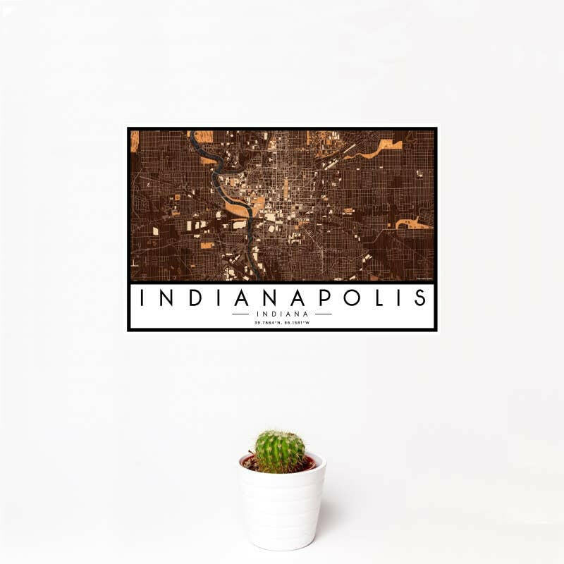 Indianapolis IN Map Print Ember | Artisans.